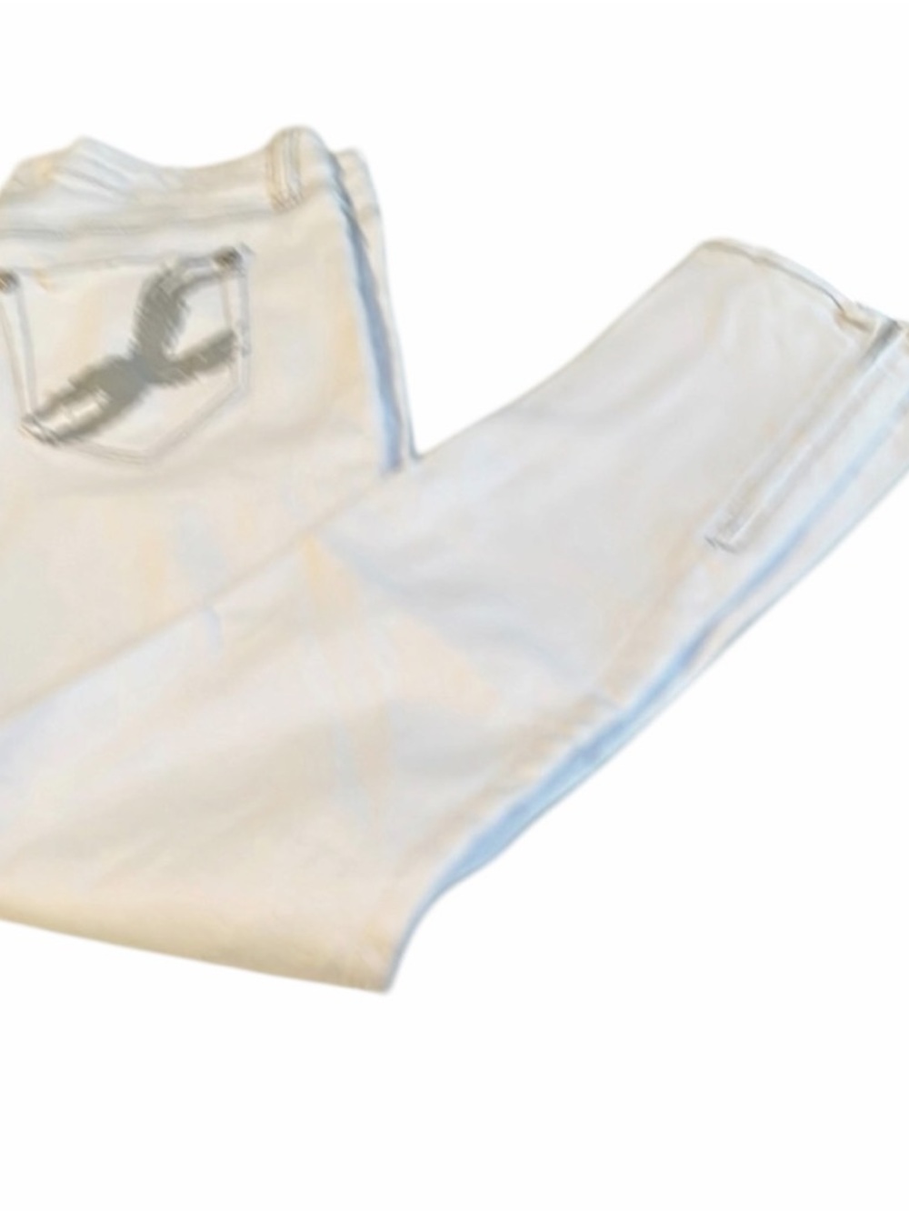 LL COOL J  size 11 white skinny jeans with distressed denim stretch